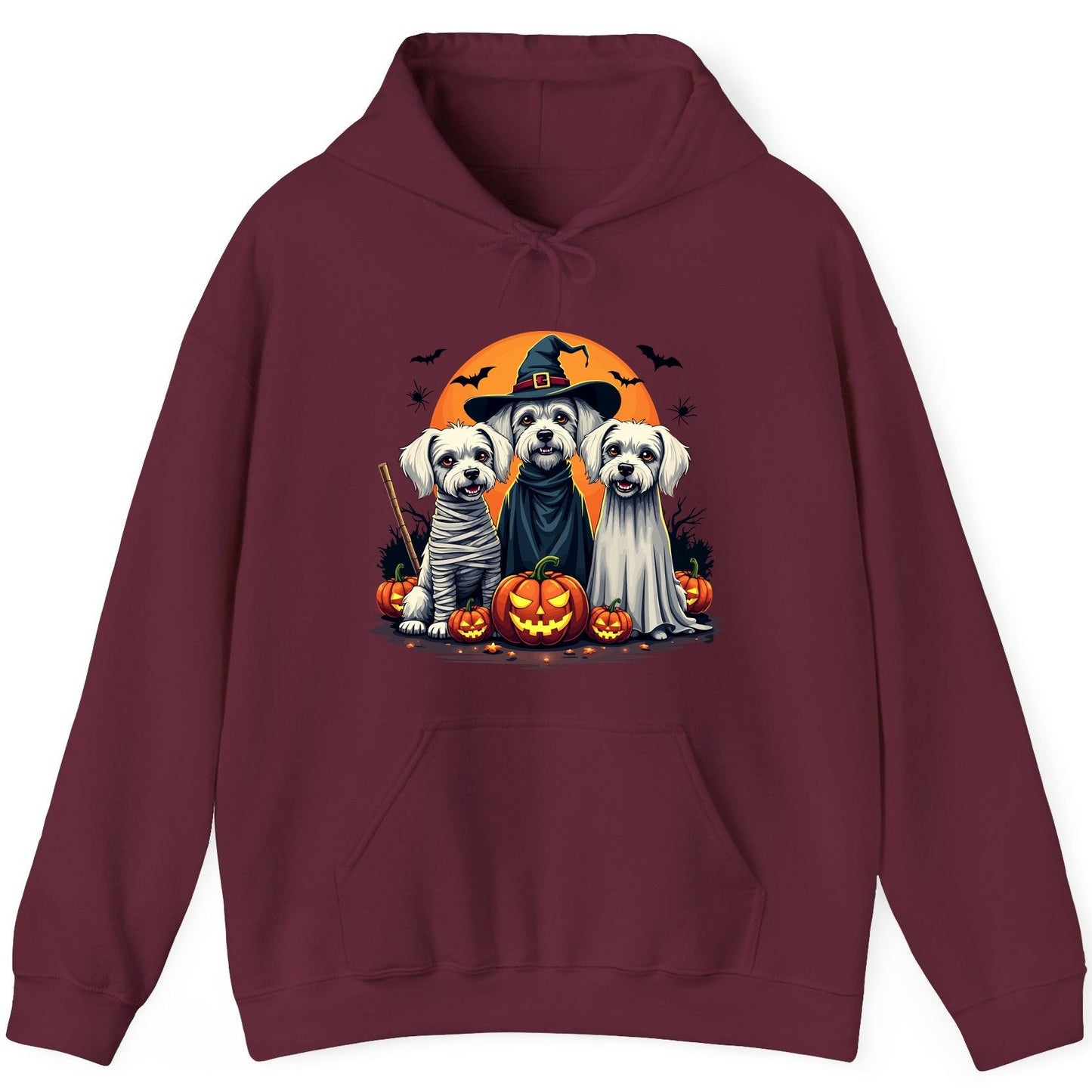 Halloween Dogs Costumes Halloween dogs Hoodie Maroon product mockup
