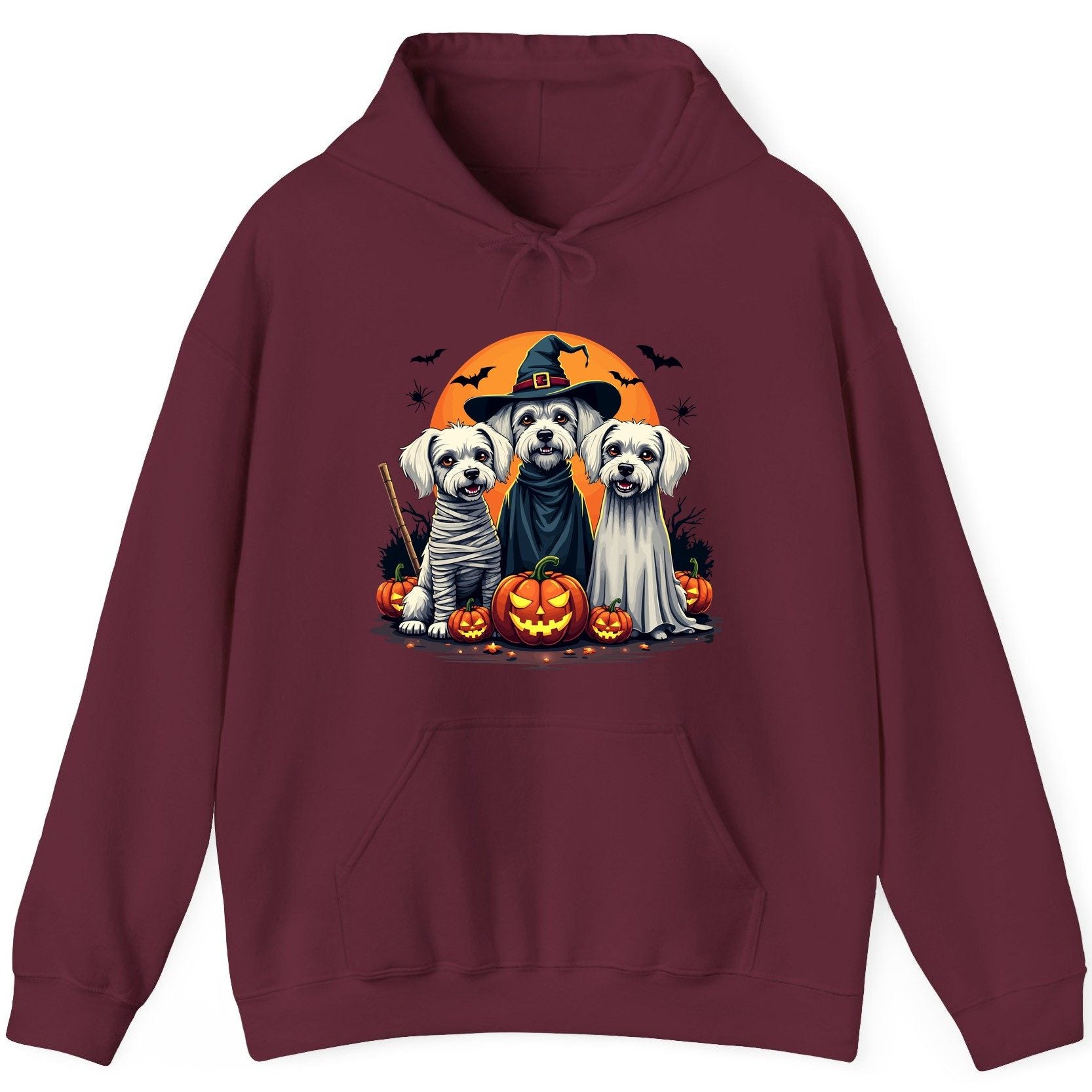 Halloween Dogs Costumes Halloween dogs Hoodie Maroon product mockup