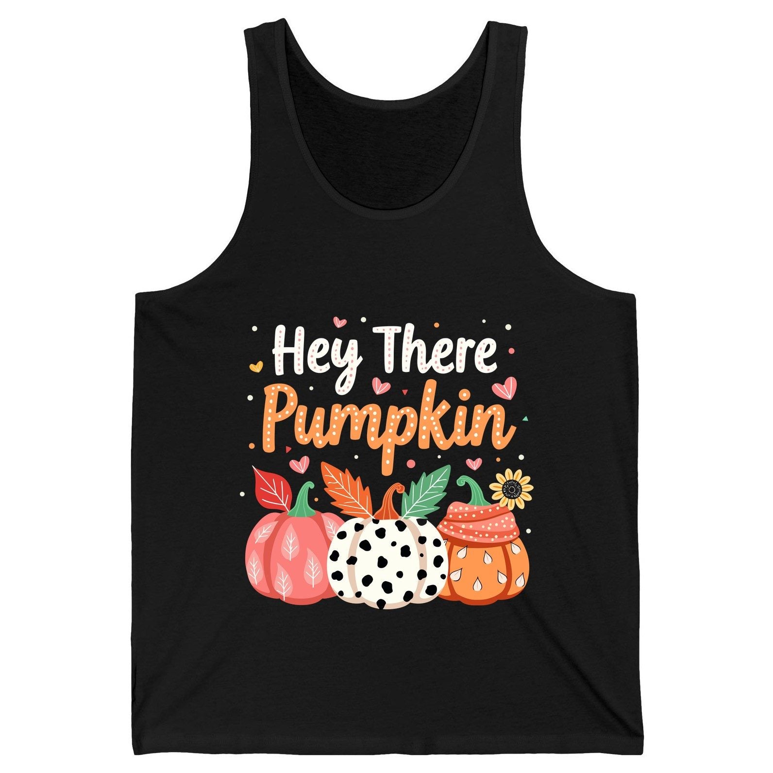 Hey There Pumpkin fall pumpkins Tank Top Black product mockup