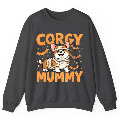 Corgy Mummy corgi Sweatshirt Dark Heather product mockup
