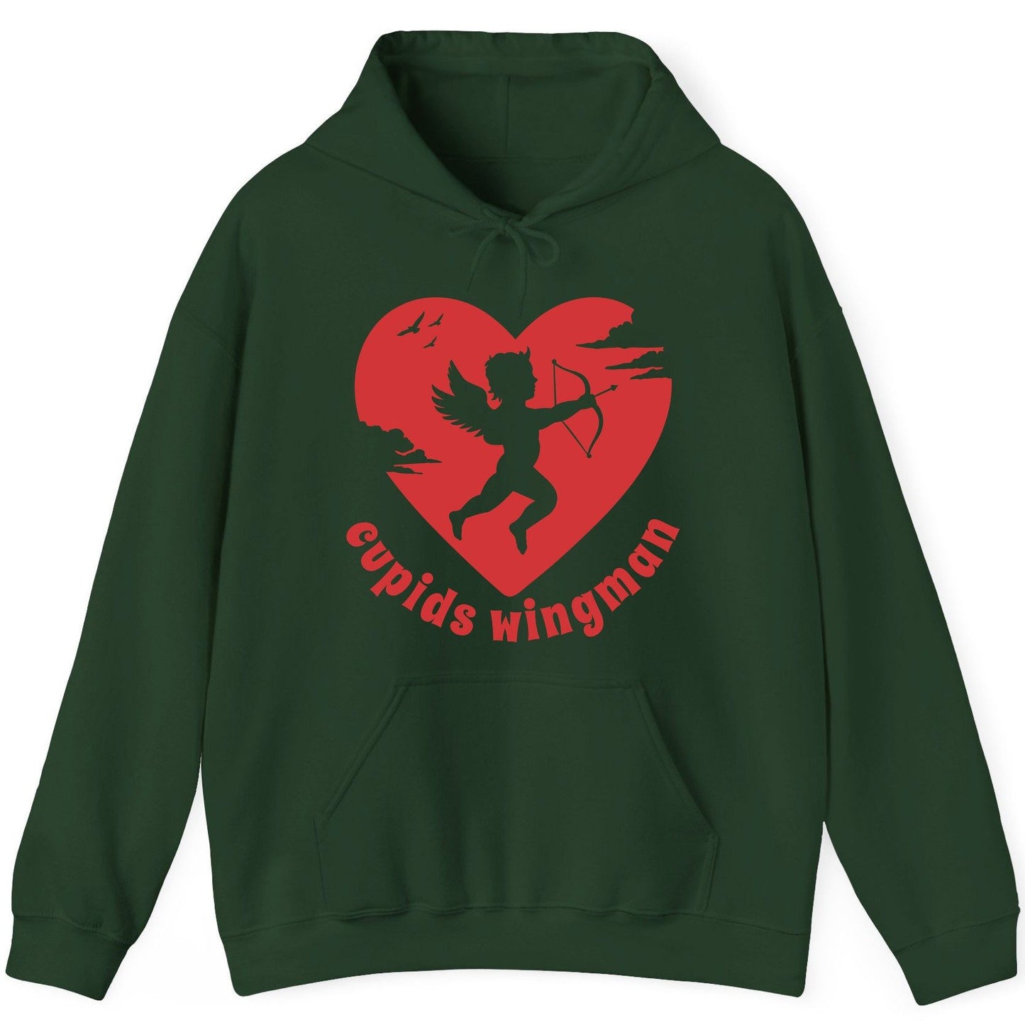 Cupids Wingman cupid Hoodie Forest Green product mockup
