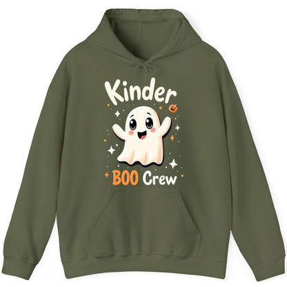 Kinder Boo Crew cute ghost Hoodie Military Green product mockup