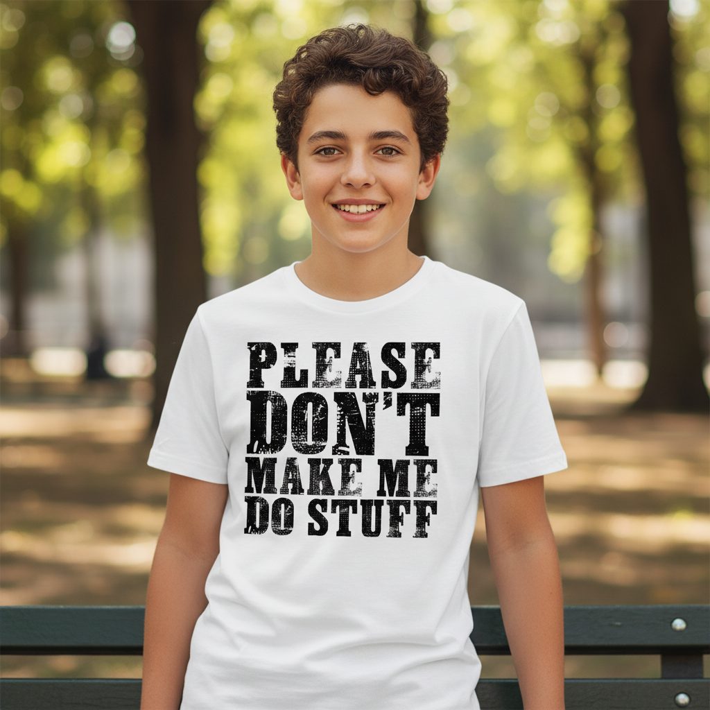 Solid Black Block minimalist geometric design Youth T-Shirt White lifestyle mockup