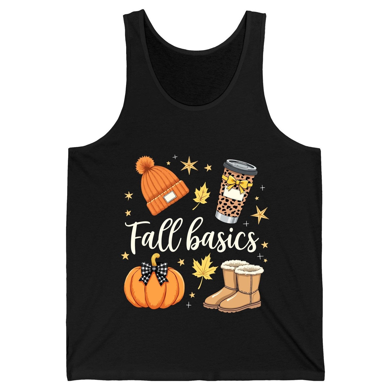 Fall Basics autumn essentials Tank Top Black product mockup