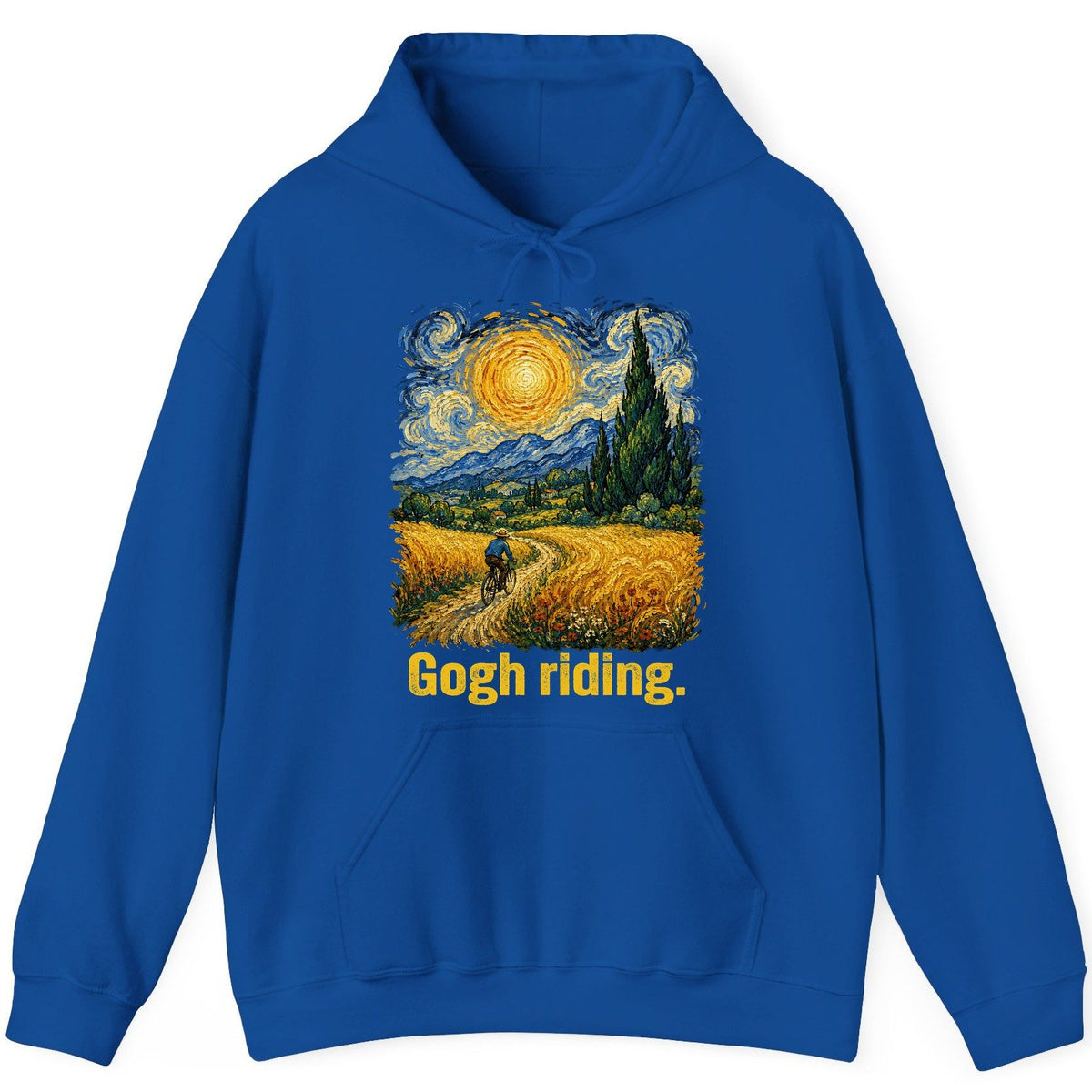 Gogh Riding art parody Hoodie Royal product mockup