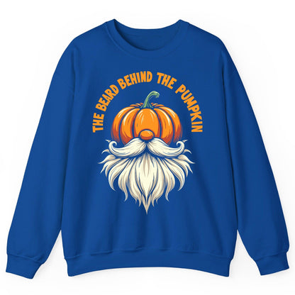 The Beard Behind the Pumpkin Halloween gnome Sweatshirt Royal product mockup