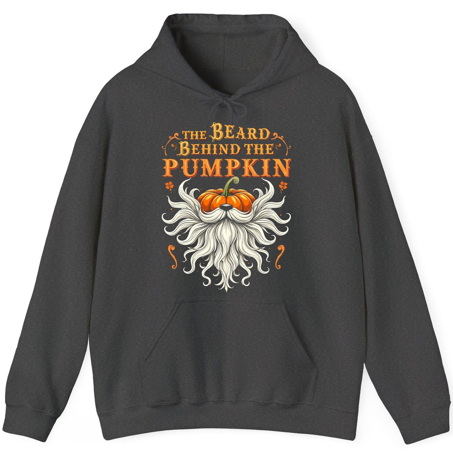 The Beard Behind the Pumpkin bearded dad Hoodie Dark Heather product mockup