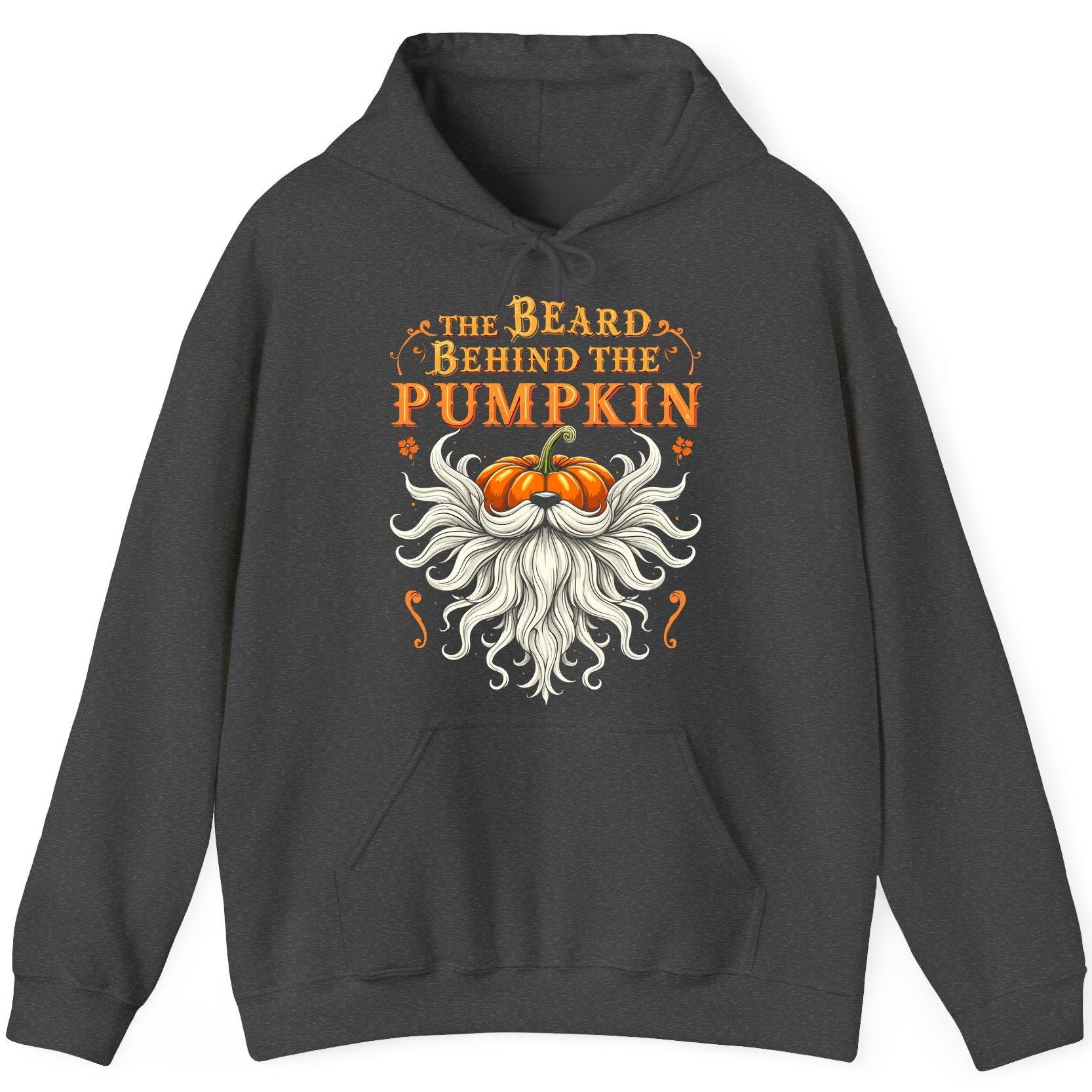 The Beard Behind the Pumpkin bearded dad Hoodie Dark Heather product mockup