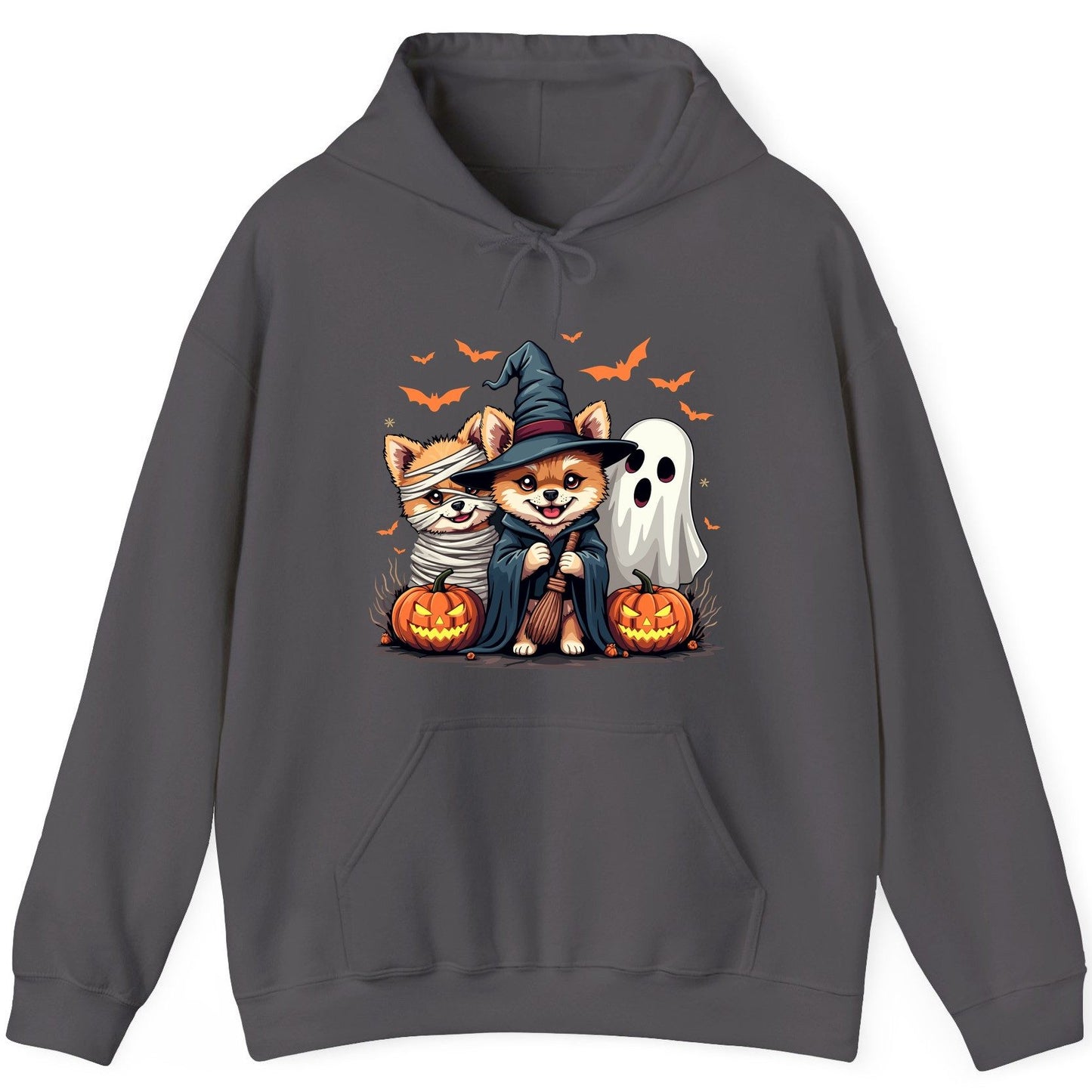 Cute Halloween Corgi Dogs Halloween corgis Hoodie Charcoal product mockup