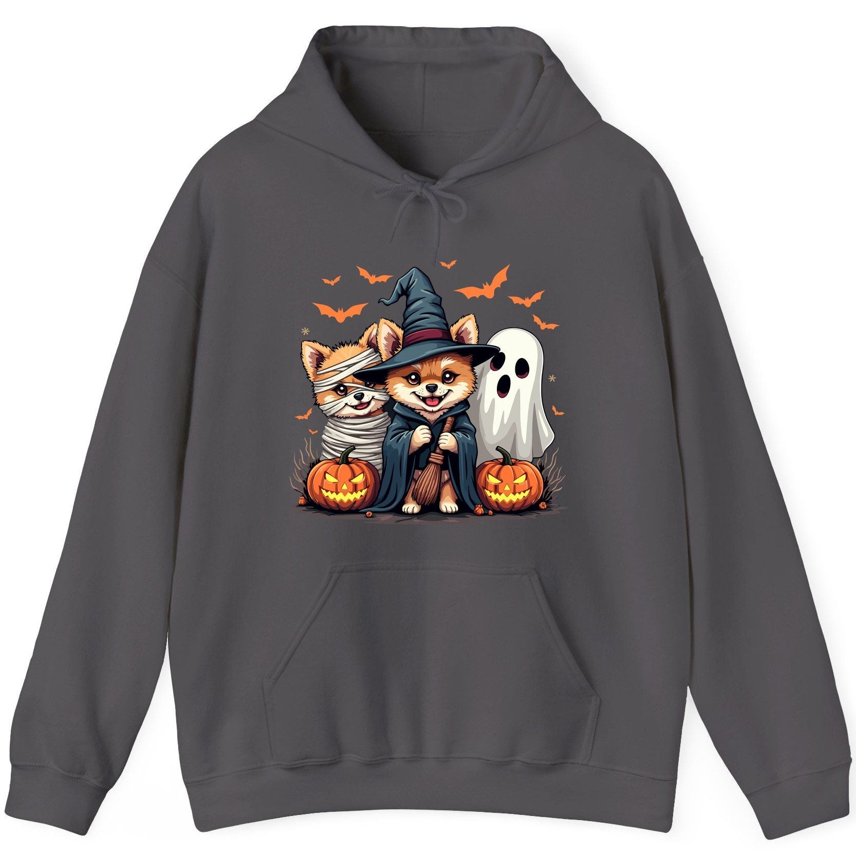 Cute Halloween Corgi Dogs Halloween corgis Hoodie Charcoal product mockup