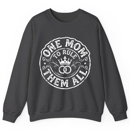 One Mom to Rule Them All Funny Moms Sweatshirt - product mockup - Dark Heather