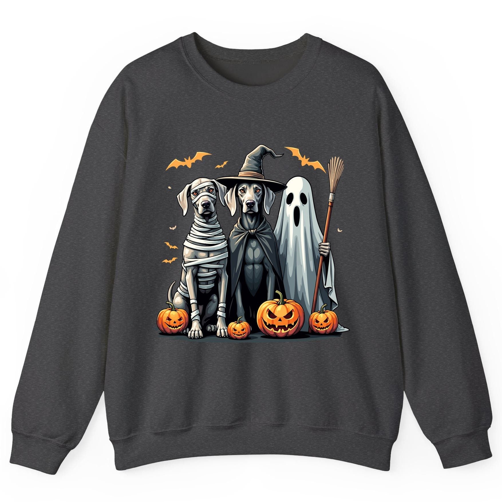Halloween Weimaraner Dogs Halloween weimaraner dogs Sweatshirt Dark Heather product mockup