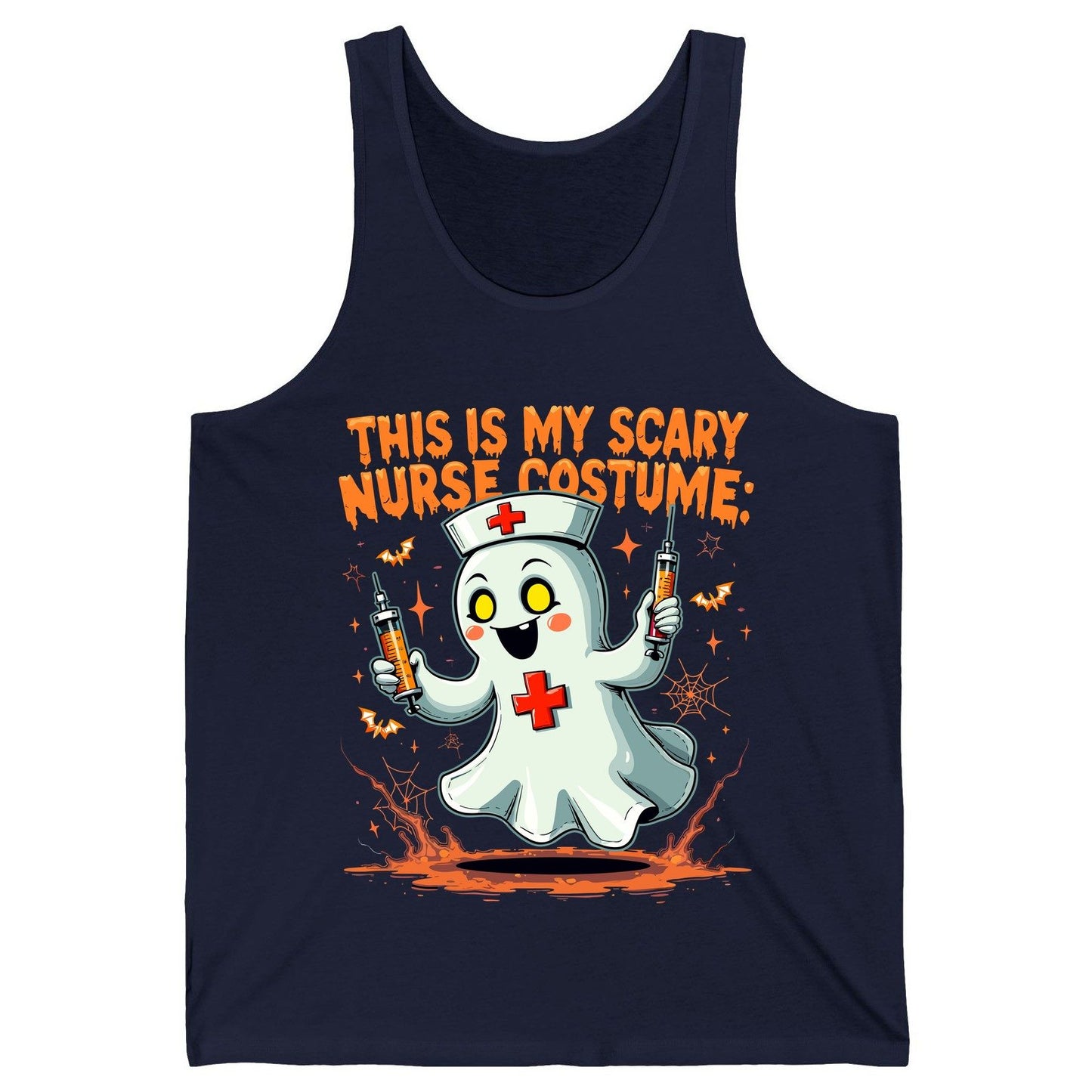 This Is My Scary Nurse Costume ghost nurse Tank Top Navy product mockup