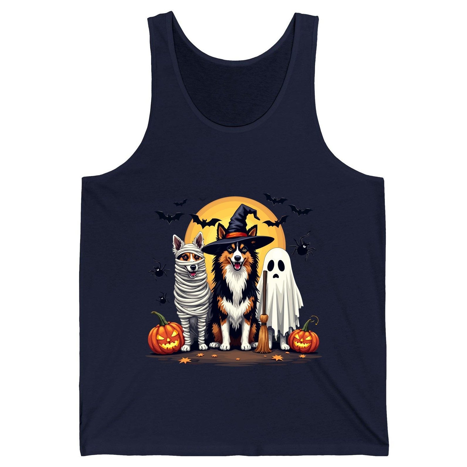 Halloween Dogs in Costumes Halloween dogs Tank Top Navy product mockup