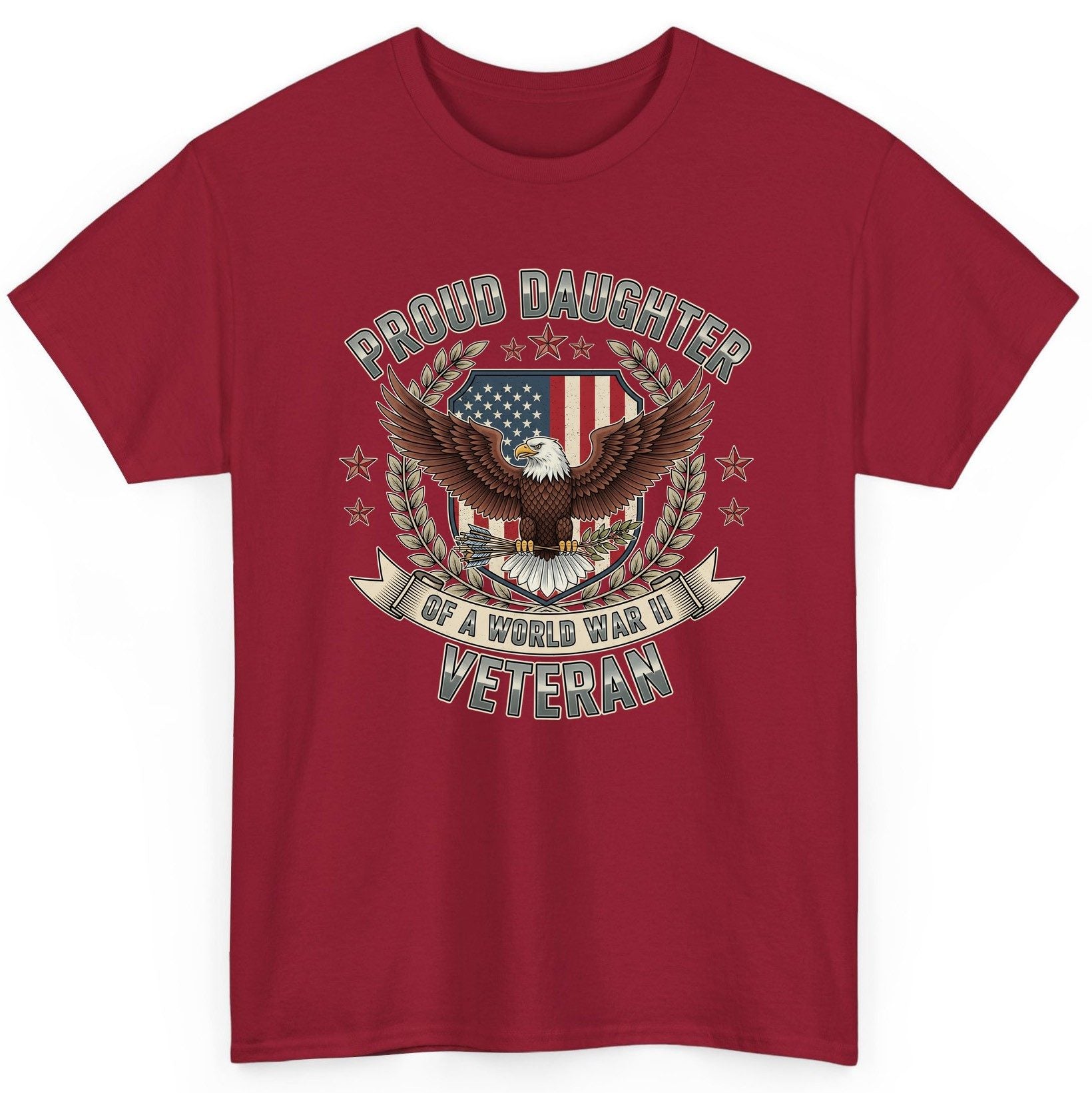 Proud Daughter of a World War Ii Veteran wwii veteran T-Shirt Cardinal Red product mockup