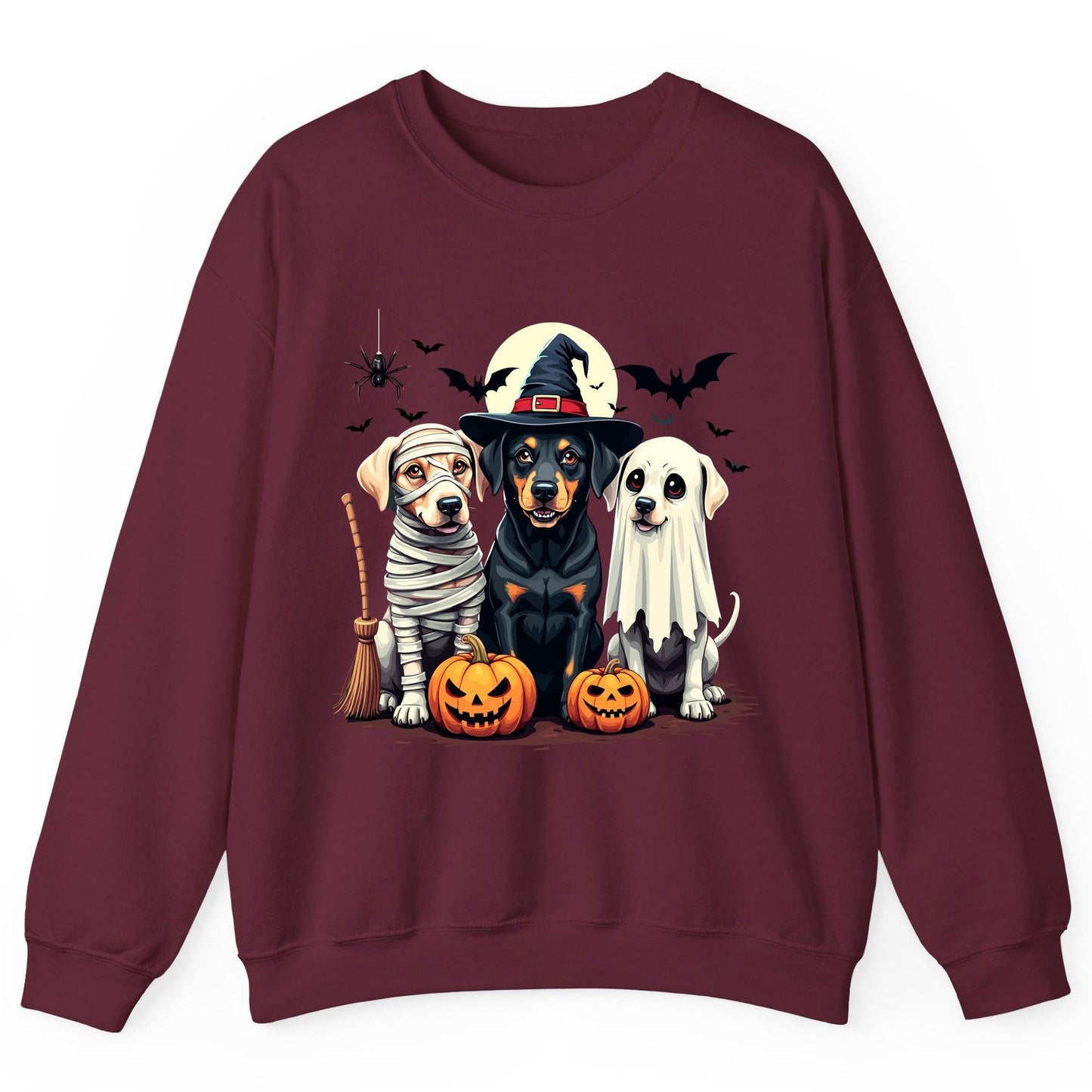 Halloween Dogs in Costumes dogs in Halloween costumes Sweatshirt Maroon product mockup