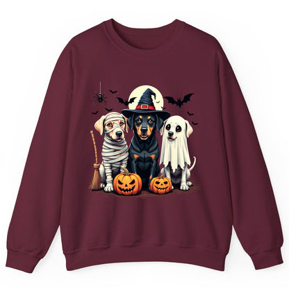 Halloween Dogs in Costumes dogs in Halloween costumes Sweatshirt Maroon product mockup