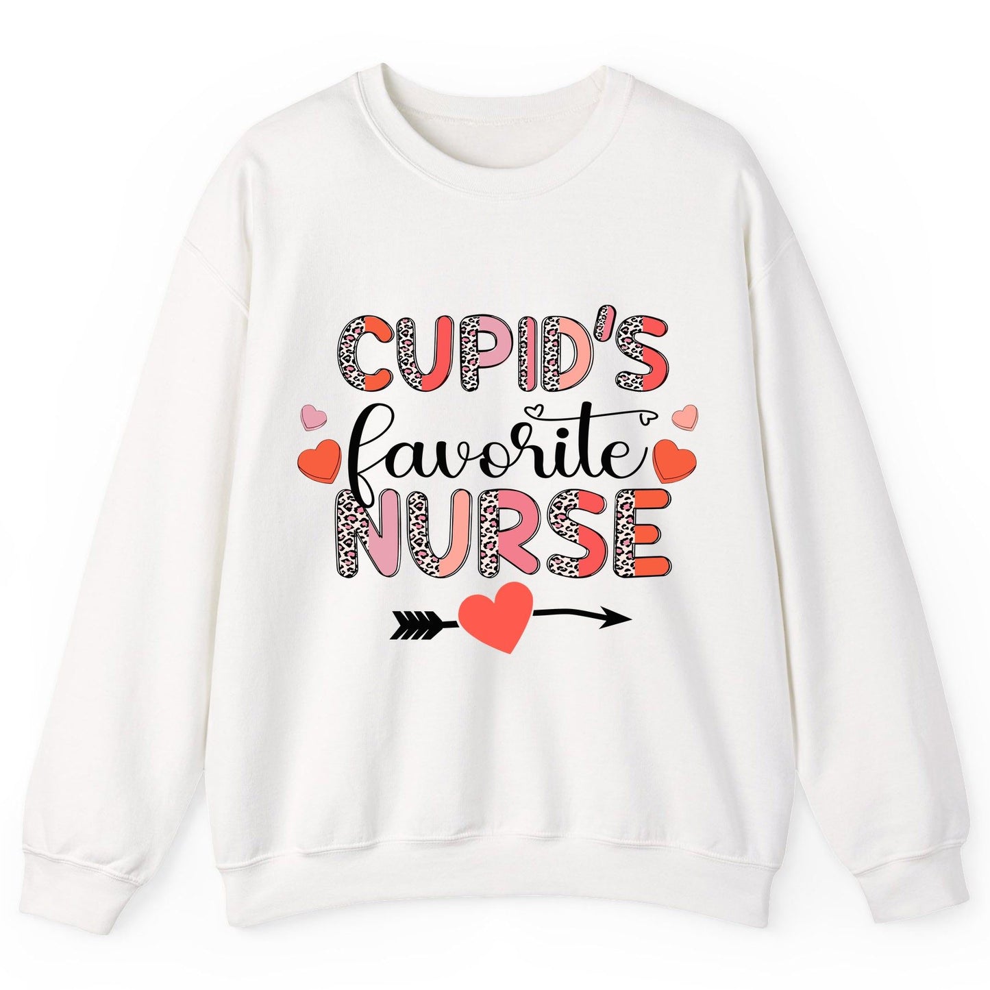 Cupid's Favorite Nurse nurse Sweatshirt White product mockup