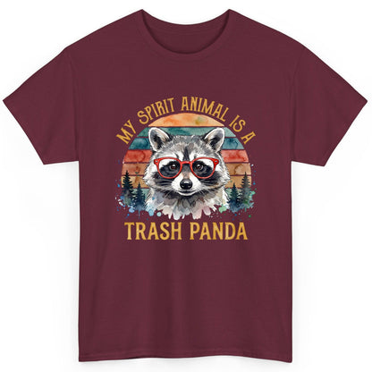 My Spirit Animal Is a Trash Panda raccoon T-Shirt Maroon product mockup