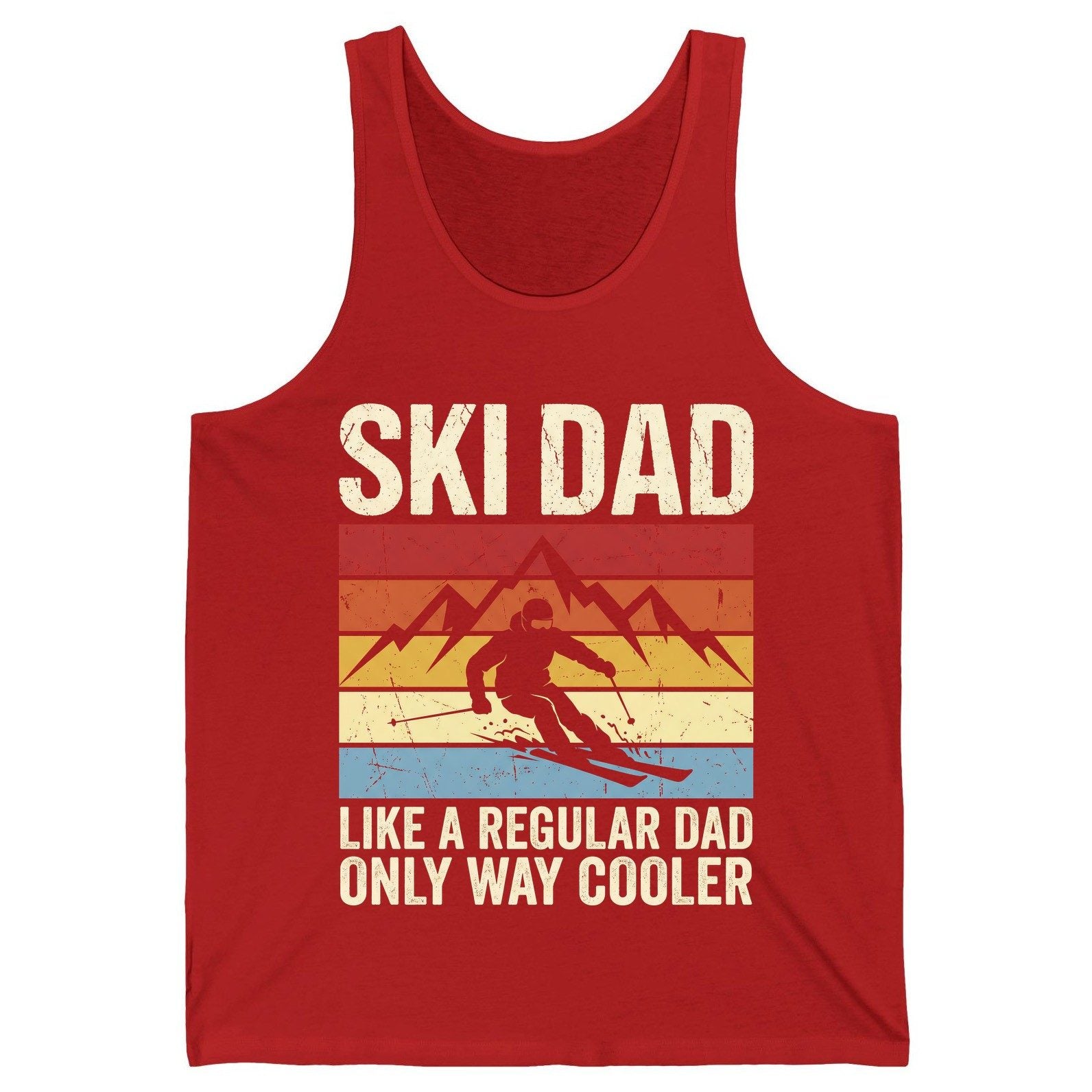 Ski Dad Like a Regular Dad Only Way Cooler skiing Tank Top Red product mockup