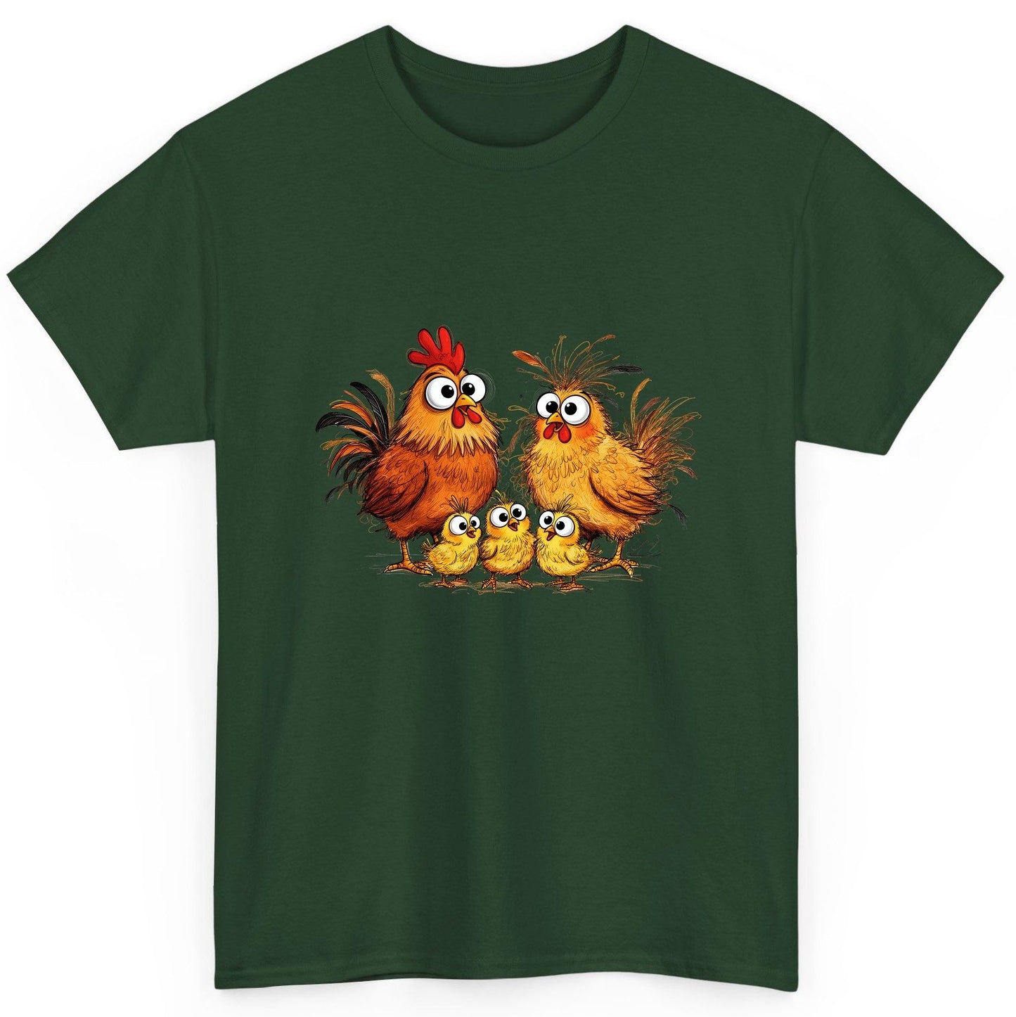 Funny Chicken Family chicken family T-Shirt Forest Green product mockup