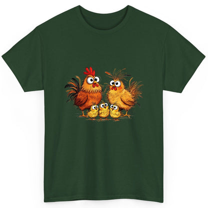 Funny Chicken Family chicken family T-Shirt Forest Green product mockup