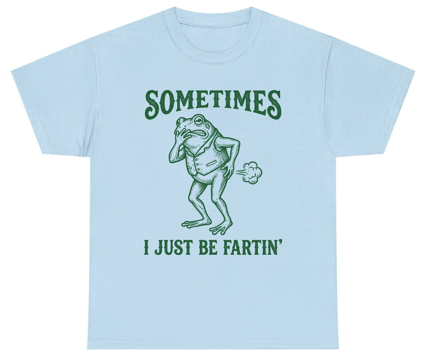 Sometimes I Just Be Fartin' farting frog Youth T-Shirt Light Blue product mockup