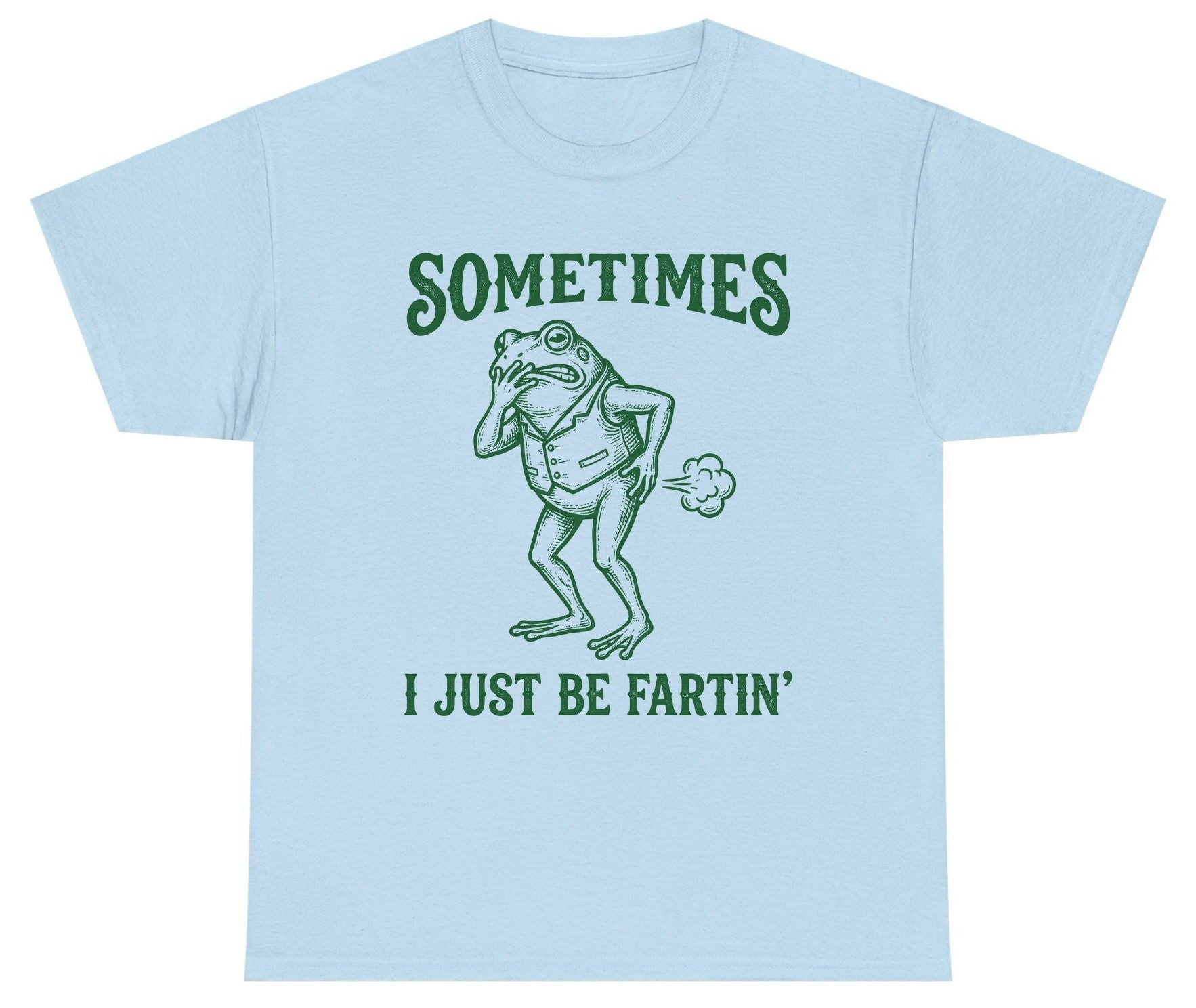 Sometimes I Just Be Fartin' farting frog Youth T-Shirt Light Blue product mockup