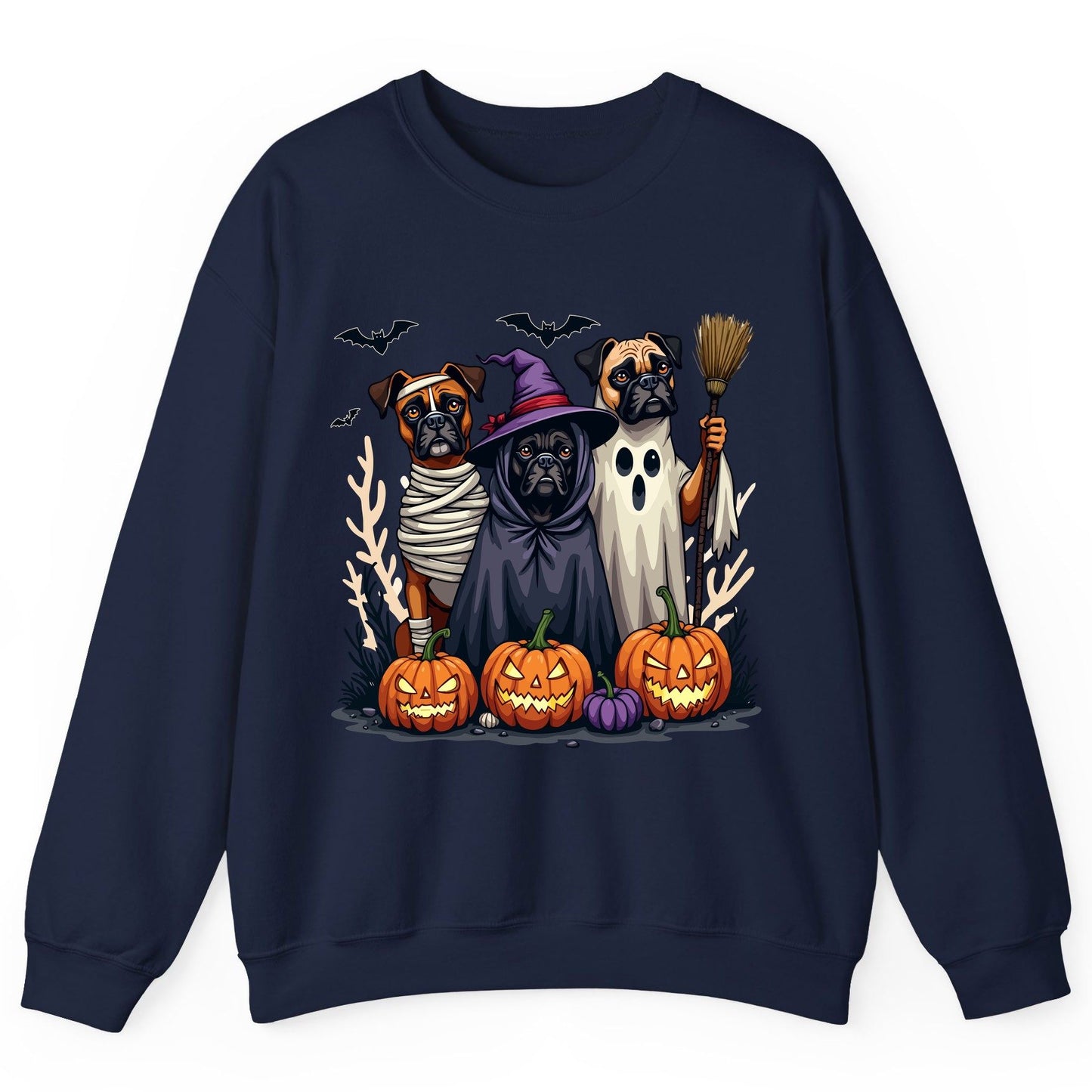 Halloween Dogs in Costume Halloween dogs Sweatshirt Navy product mockup