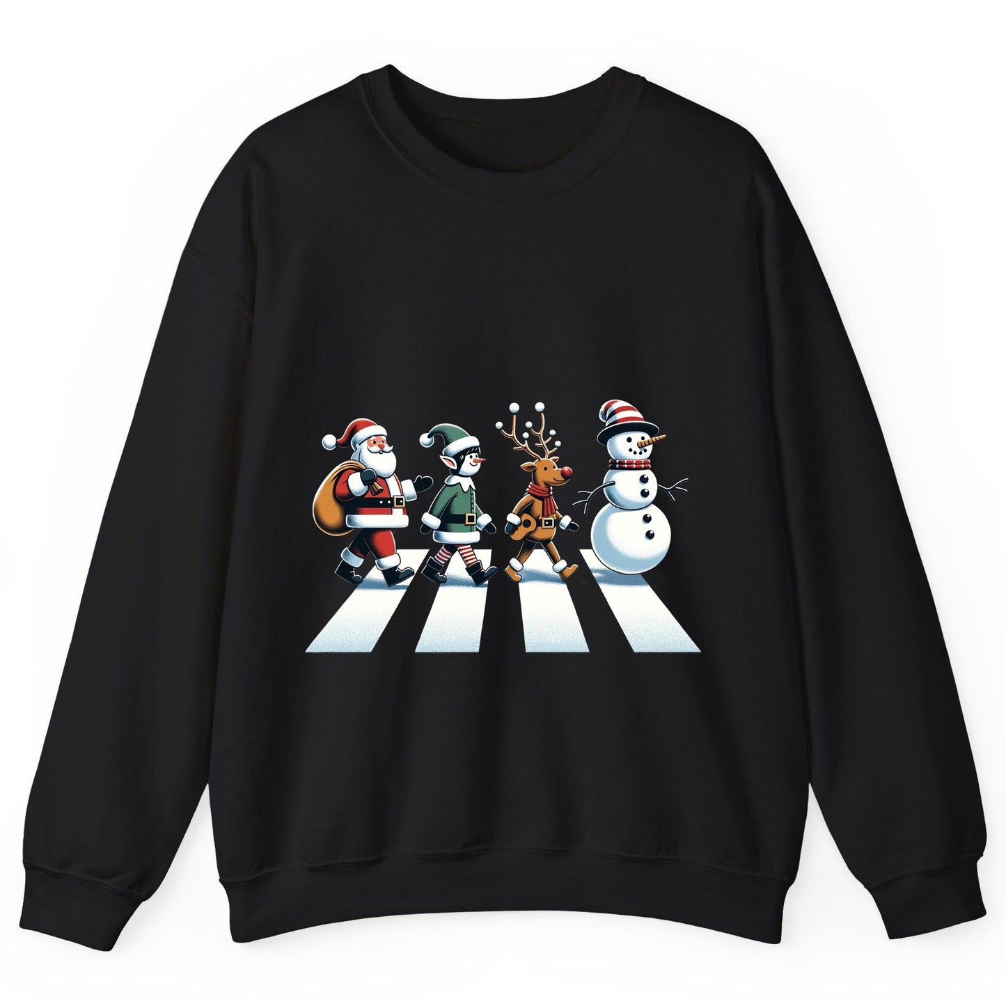 Christmas Abbey Road Parody Christmas abbey road parody Sweatshirt Black product mockup