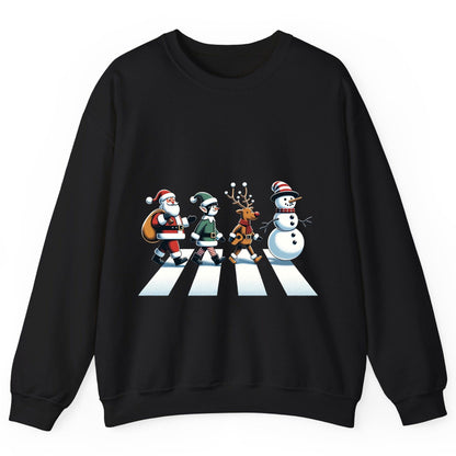 Christmas Abbey Road Parody Christmas abbey road parody Sweatshirt Black product mockup