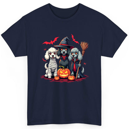 Spooky Poodle Trio Halloween dogs T-Shirt Navy product mockup