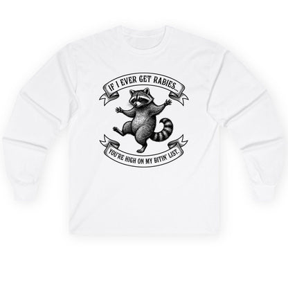Subtle Raccoon Sketch raccoon Long Sleeve Tee White product mockup