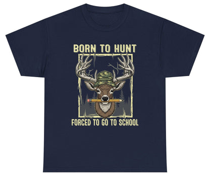 Born to Hunt Forced to Go to School hunting Youth T-Shirt Navy product mockup