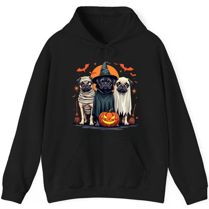 Halloween Pugs Costumes pugs Hoodie Black product mockup
