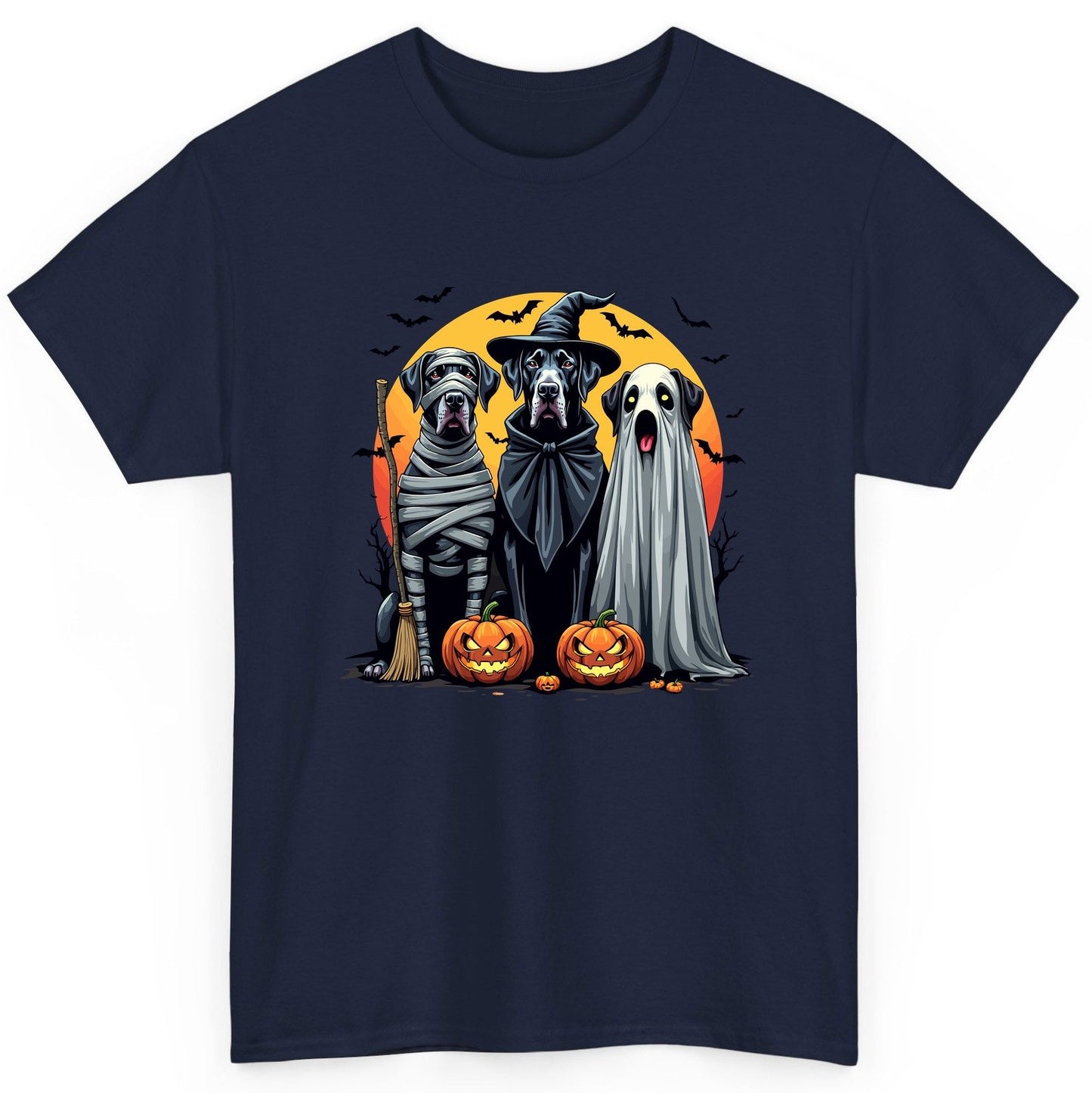 Halloween Dogs in Costumes Halloween dogs T-Shirt Navy product mockup