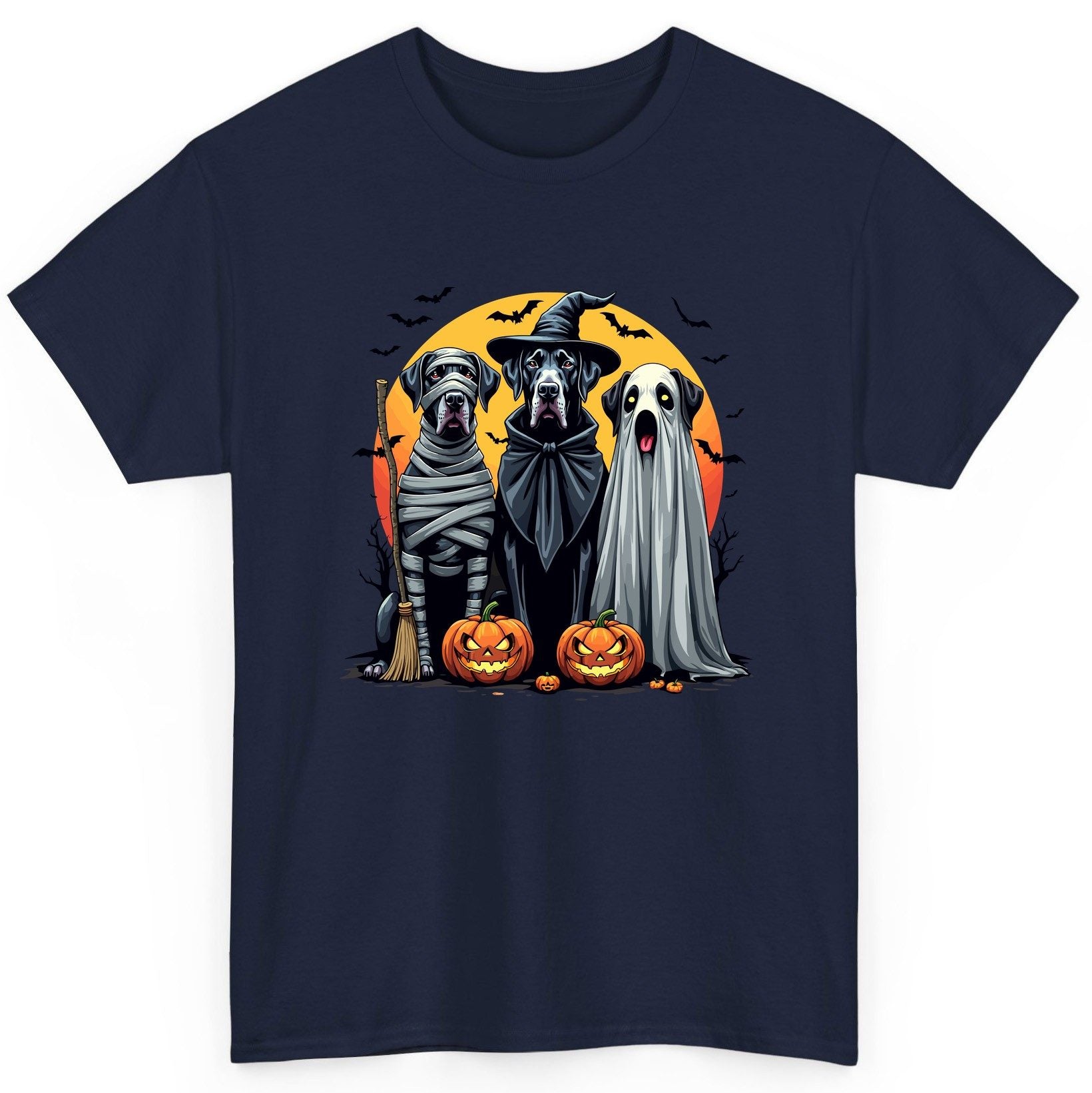 Halloween Dogs in Costumes Halloween dogs T-Shirt Navy product mockup