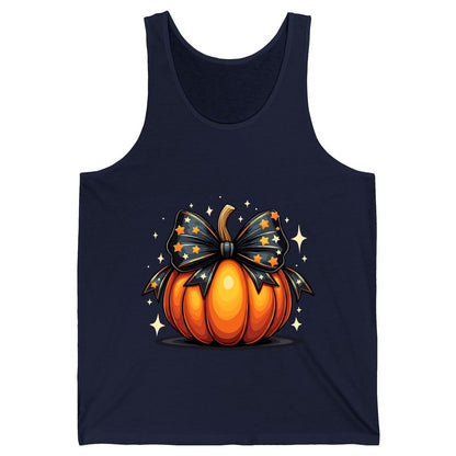 Starry Bow Pumpkin Halloween pumpkin Tank Top Navy product mockup