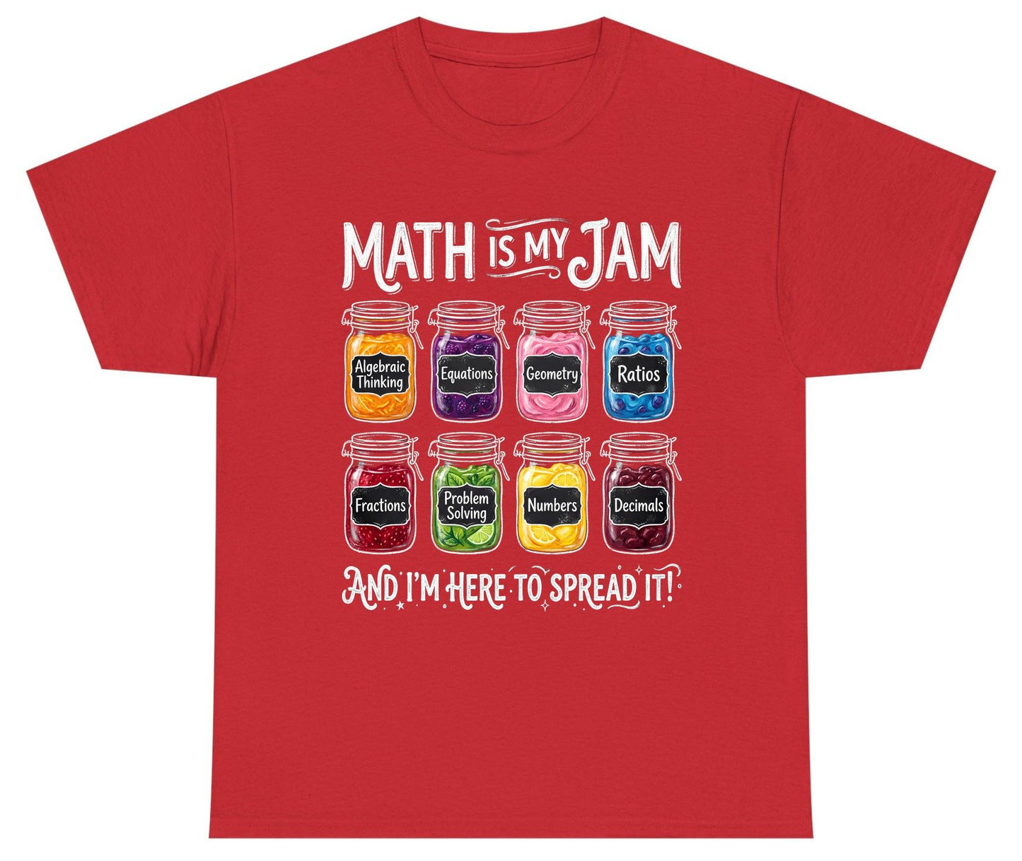 Math Is My Jam and I'm Here to Spread It! mathematics Youth T-Shirt Red product mockup