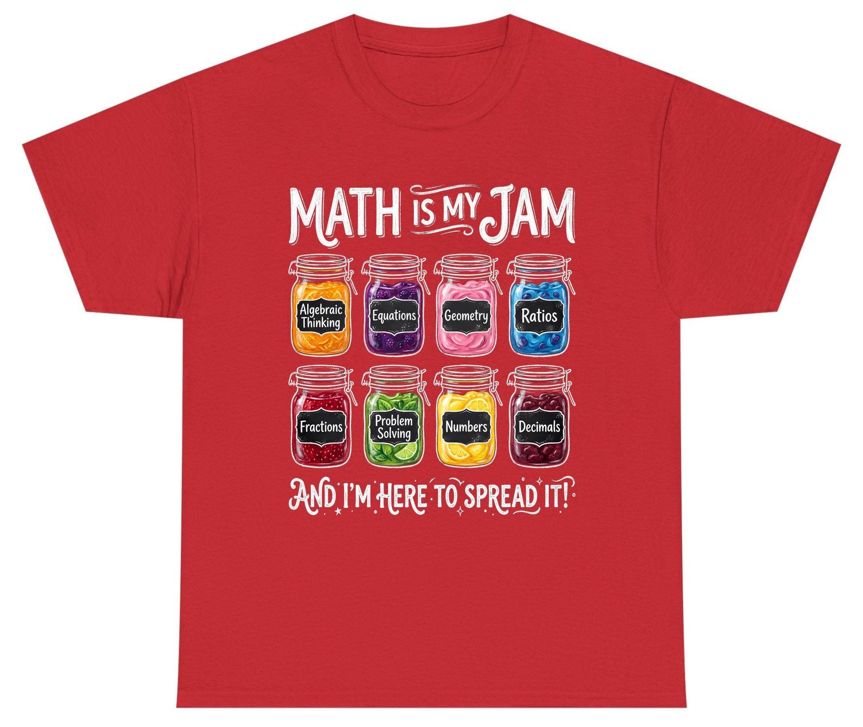 Math Is My Jam and I'm Here to Spread It! mathematics Youth T-Shirt Red product mockup