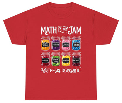 Math Is My Jam and I'm Here to Spread It! mathematics Youth T-Shirt Red product mockup