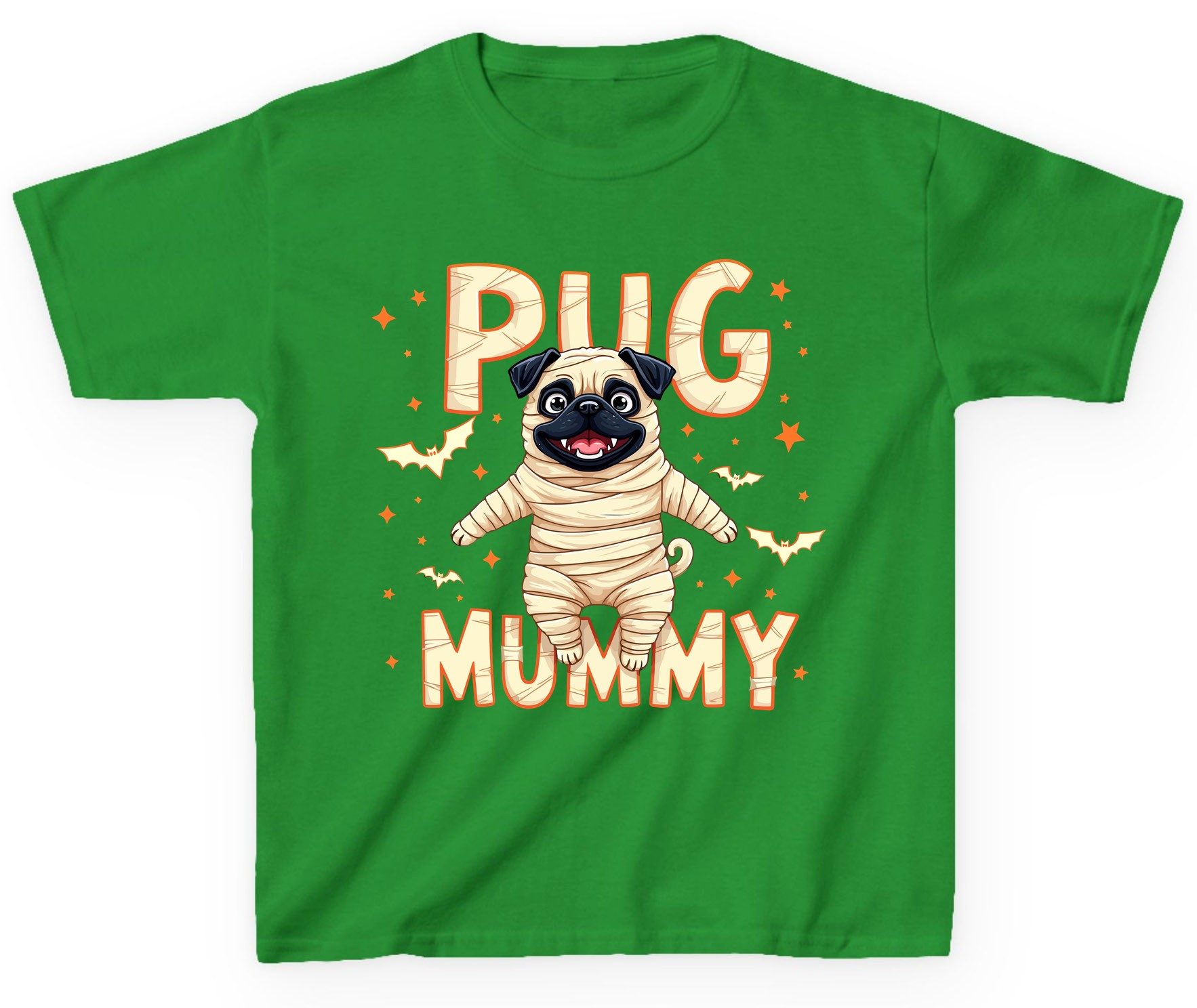 Pug Mummy pug Youth T-Shirt Irish Green product mockup