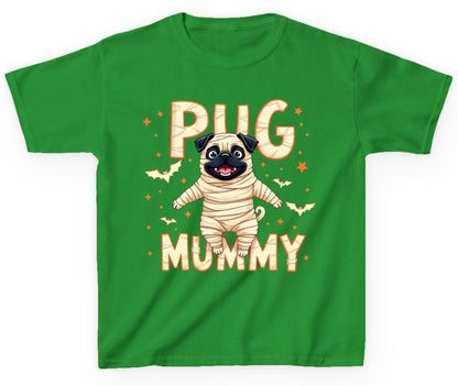 Pug Mummy pug Youth T-Shirt Irish Green product mockup