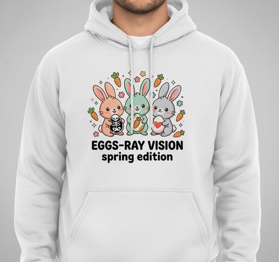 Kawaii Pastel Goth Easter Bunnies Hoodie - White