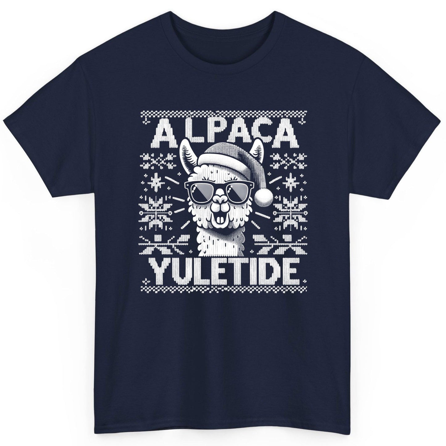 ALPACA Yuletide Funny Lovers T-Shirt - product mockup - Navy
