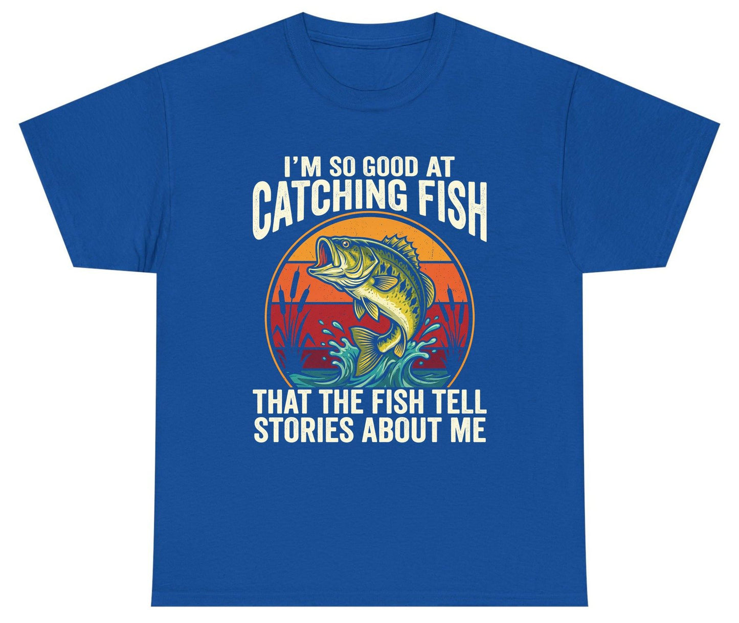 I'm So Good at Catching Fish That the Fish Tell Stories About Me fishing Youth T-Shirt Royal product mockup