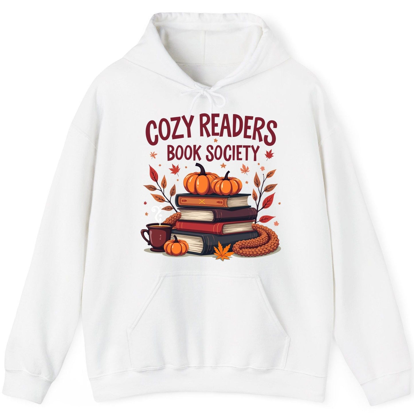 Cozy Readers Book Society reading Hoodie White product mockup