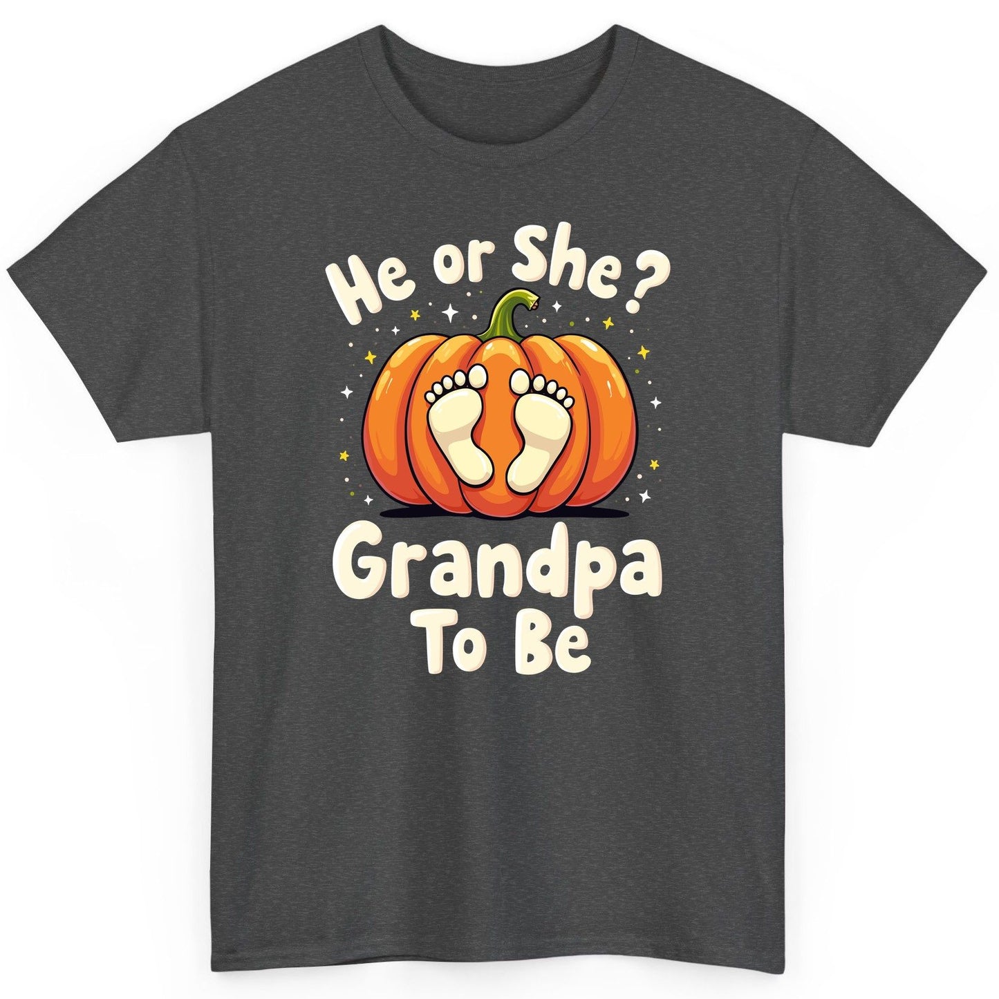 He or She Grandpa to Be gender reveal T-Shirt Dark Heather product mockup
