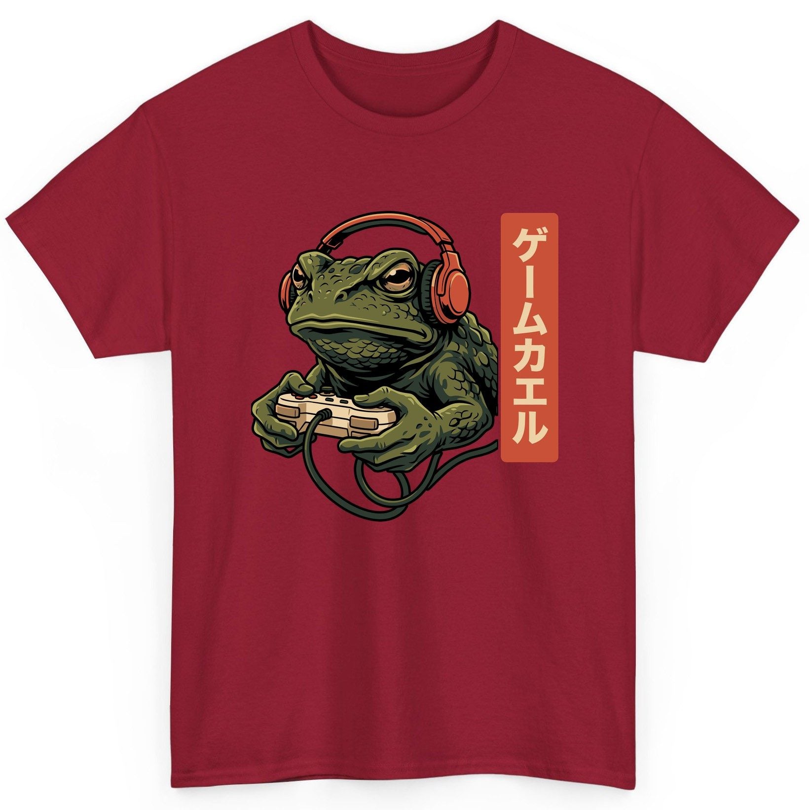 ゲームカエル gaming toad T-Shirt Cardinal Red product mockup