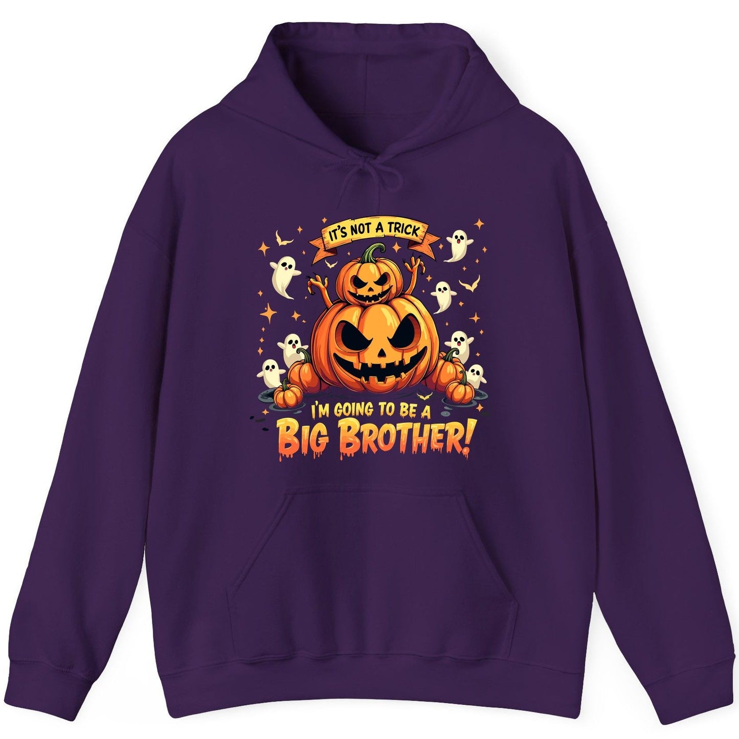 It's Not a Trick I'm Going to Be a Big Brother! Halloween big brother announcement Hoodie Purple product mockup